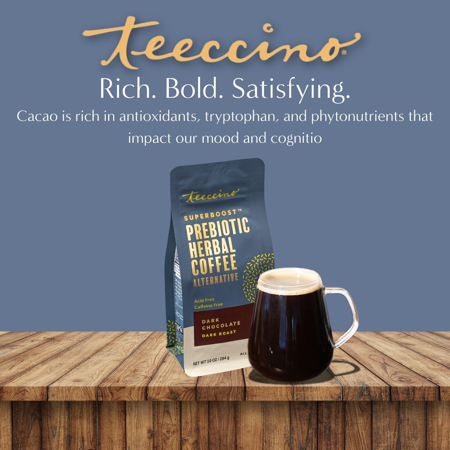 Dark Chocolate Prebiotic SuperBoost Herbal Coffee